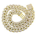 Ice Medley Cuban Bling Bling Chain 20MM White / Yellow Gold White Gold 18" HipHopBling
