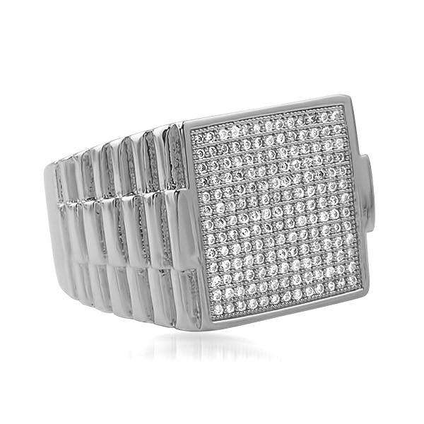 Ice Sheet President Rhodium Hip Hop Ring 7 HipHopBling