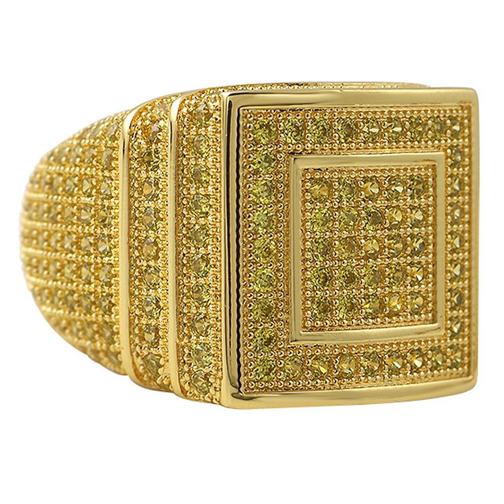 Ice Stacked Lemonade CZ Micro Pave Iced Out Ring 7 HipHopBling