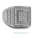 Ice Stacked Rhodium CZ Micro Pave Iced Out Ring 7 HipHopBling