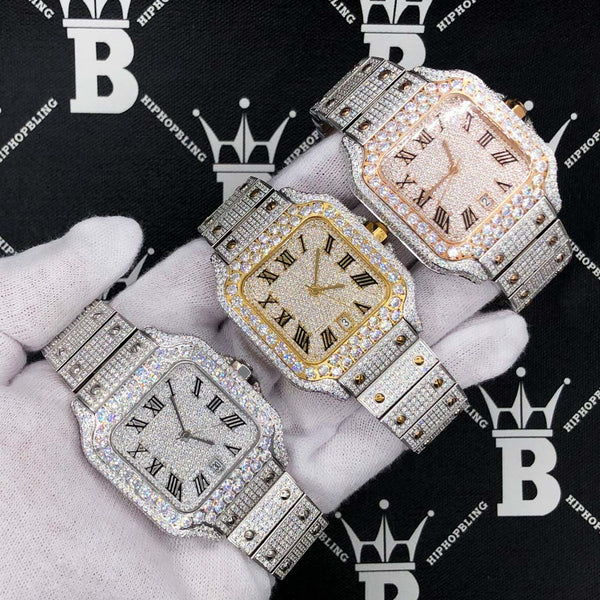 Jewelry Luxury Diamond Watches  Hip Hop Gold Diamond Watches