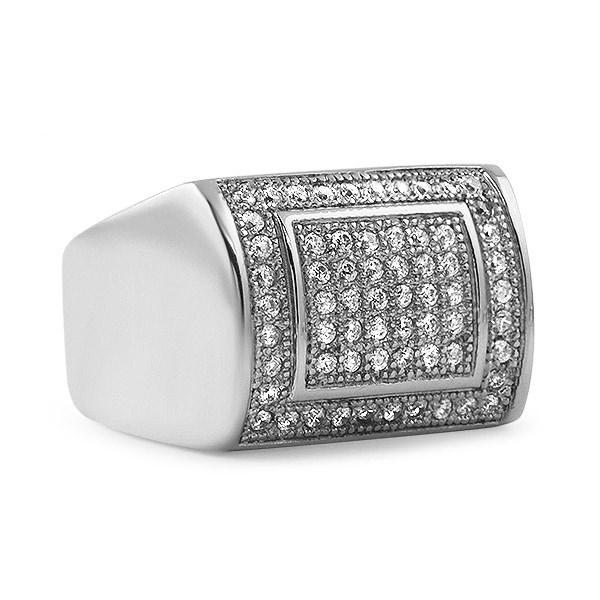 Iced Out Ring CZ Stainless Steel Hip Hop Style 7 HipHopBling