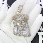 Icey Crown Of Thorns Jesus Piece VVS CZ Hip Hop Pendant Yellow Gold HipHopBling