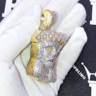 Icey Crown Of Thorns Jesus Piece VVS CZ Hip Hop Pendant Yellow Gold HipHopBling