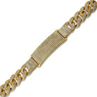 ID Cuban Bracelet Micro Pave Bling Gold Bracelet 7" HipHopBling