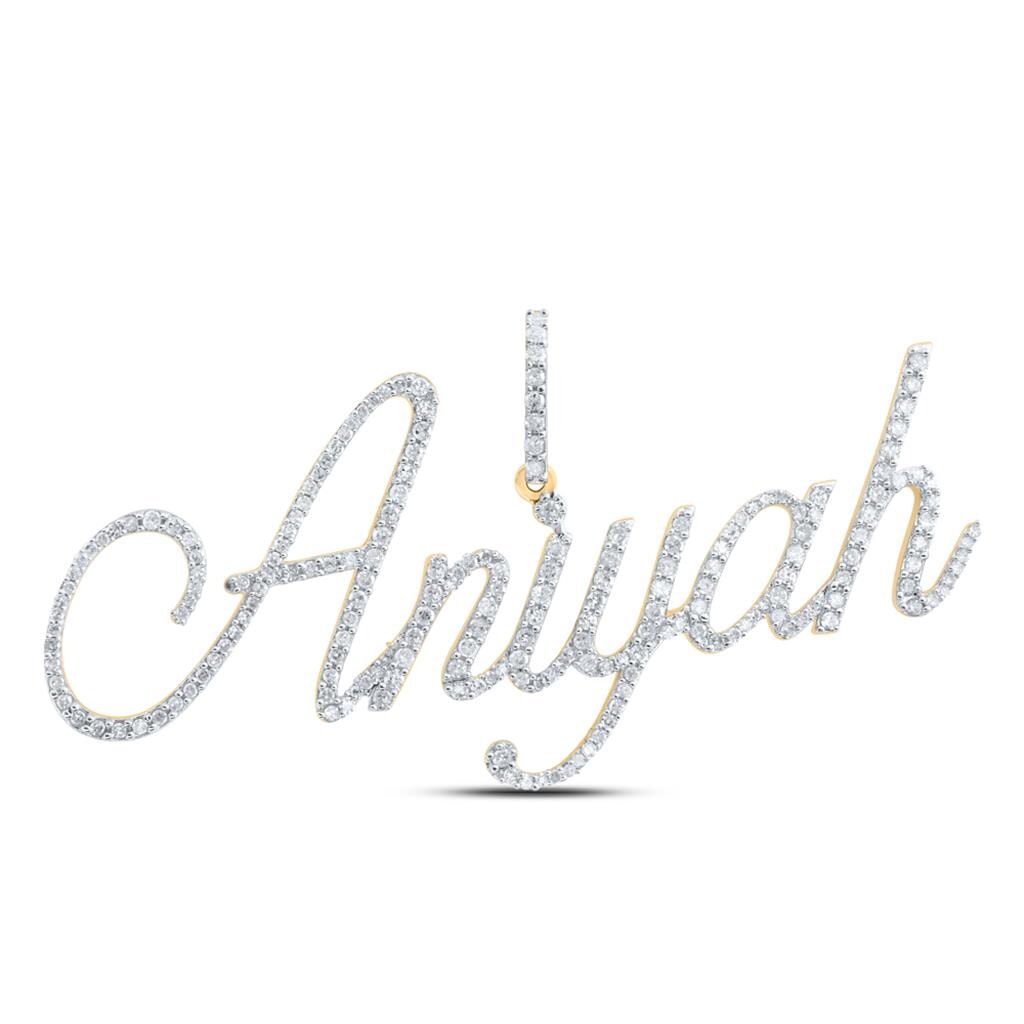 In Stock Cursive Diamond Name Pendant | 10K Yellow Gold Aniyah HipHopBling