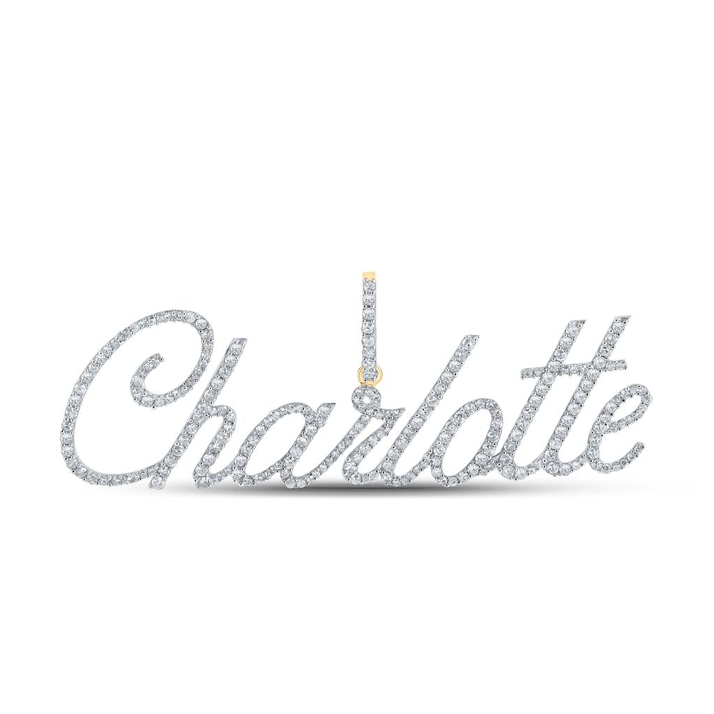 In Stock Cursive Diamond Name Pendant | 10K Yellow Gold Charlotte HipHopBling