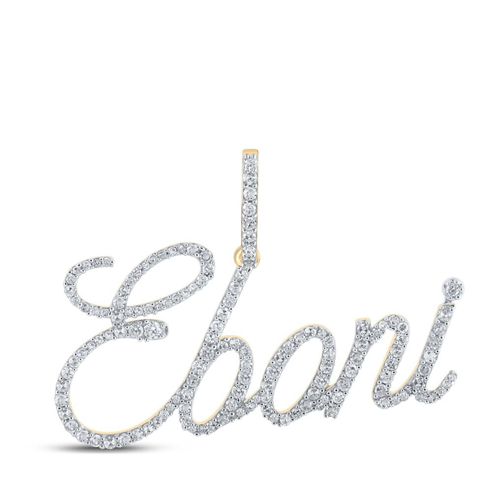 In Stock Cursive Diamond Name Pendant | 10K Yellow Gold Eboni HipHopBling