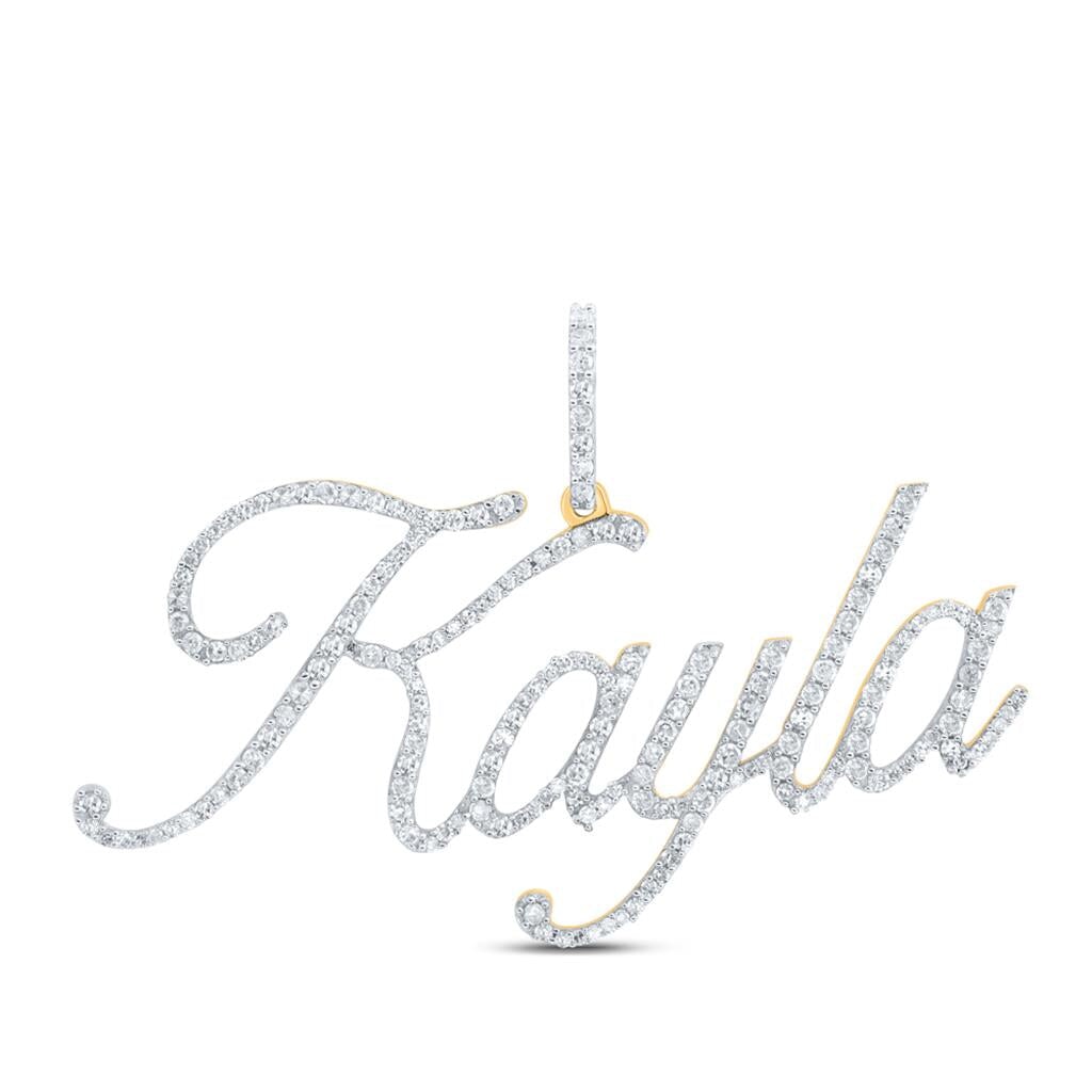 In Stock Cursive Diamond Name Pendant | 10K Yellow Gold Kayla HipHopBling