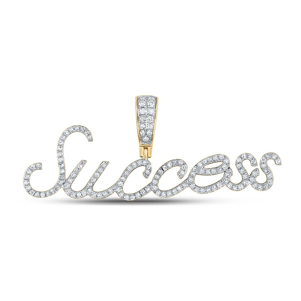 In Stock Cursive Diamond Name Pendant | 10K Yellow Gold Success HipHopBling