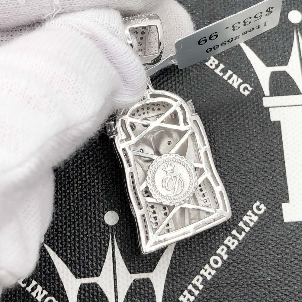 Jesus Baguette VVS Moissanite Pendant 4.77cttw .925 Sterling Silver HipHopBling