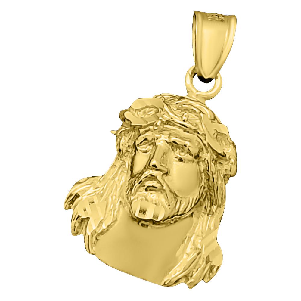 Jesus Bust DC 10K Yellow Gold Pendant HipHopBling