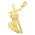 Jesus Carrying Cross DC 10K Yellow Gold Pendant HipHopBling