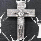 Jesus Crucifix Baguette Cross CZ Hip Hop Bling Bling Pendant White Gold HipHopBling