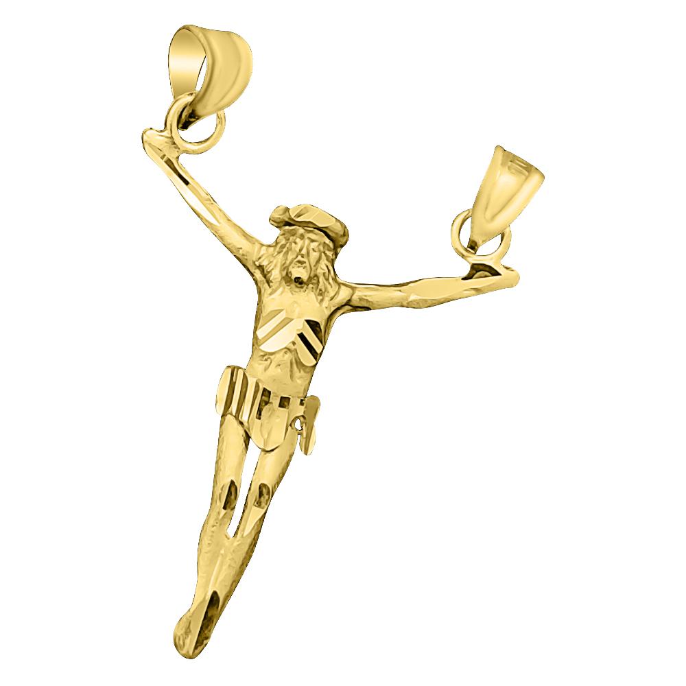 Jesus Crucifix DC 10K Yellow Gold Pendant HipHopBling