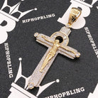 Jesus Crucifix Diamond Pendant 2.28 Carat 10K Yellow Gold HipHopBling
