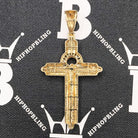 Jesus Crucifix Diamond Pendant 2.28 Carat 10K Yellow Gold HipHopBling