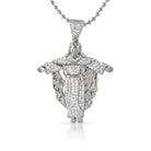 Jesus Crucifix Mini Micropave CZ Rhodium Charm Pendant Only HipHopBling