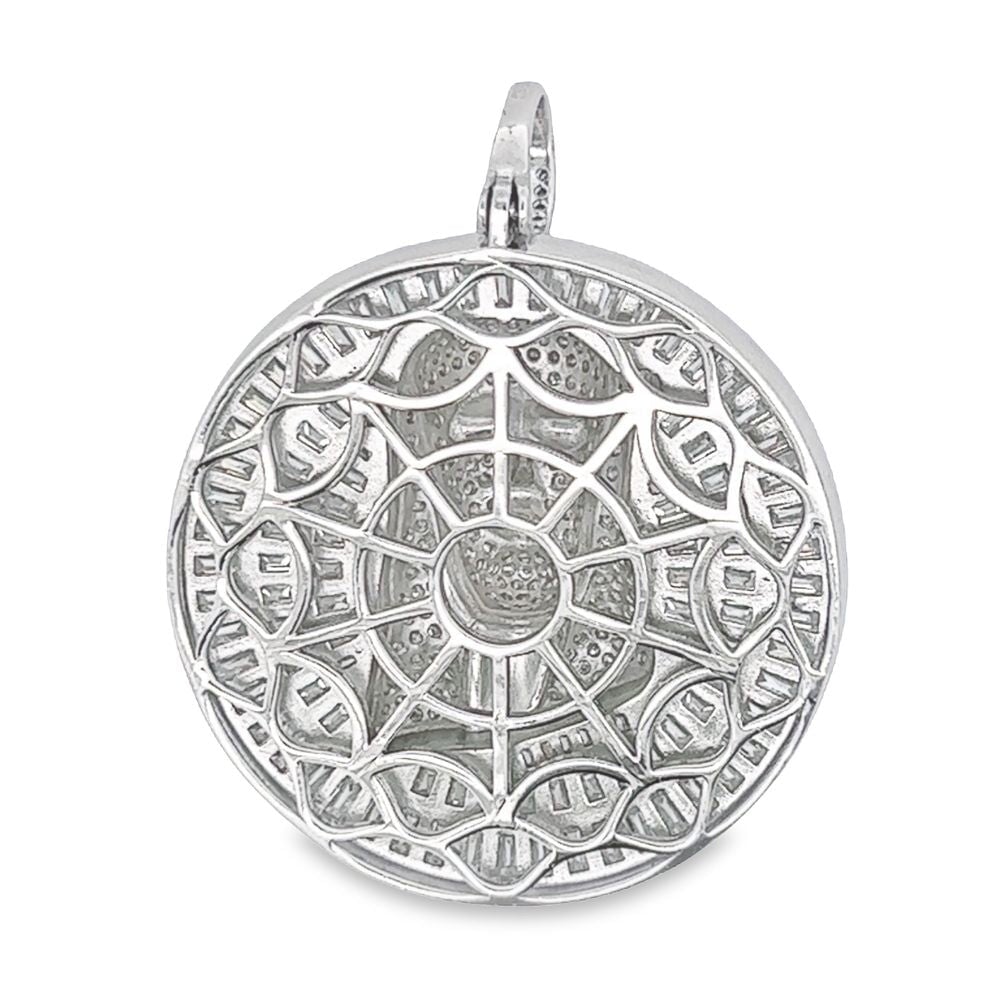 Jesus Medallion Baguette VVS Moissanite Pendant 7.41cttw .925 Sterling Silver HipHopBling