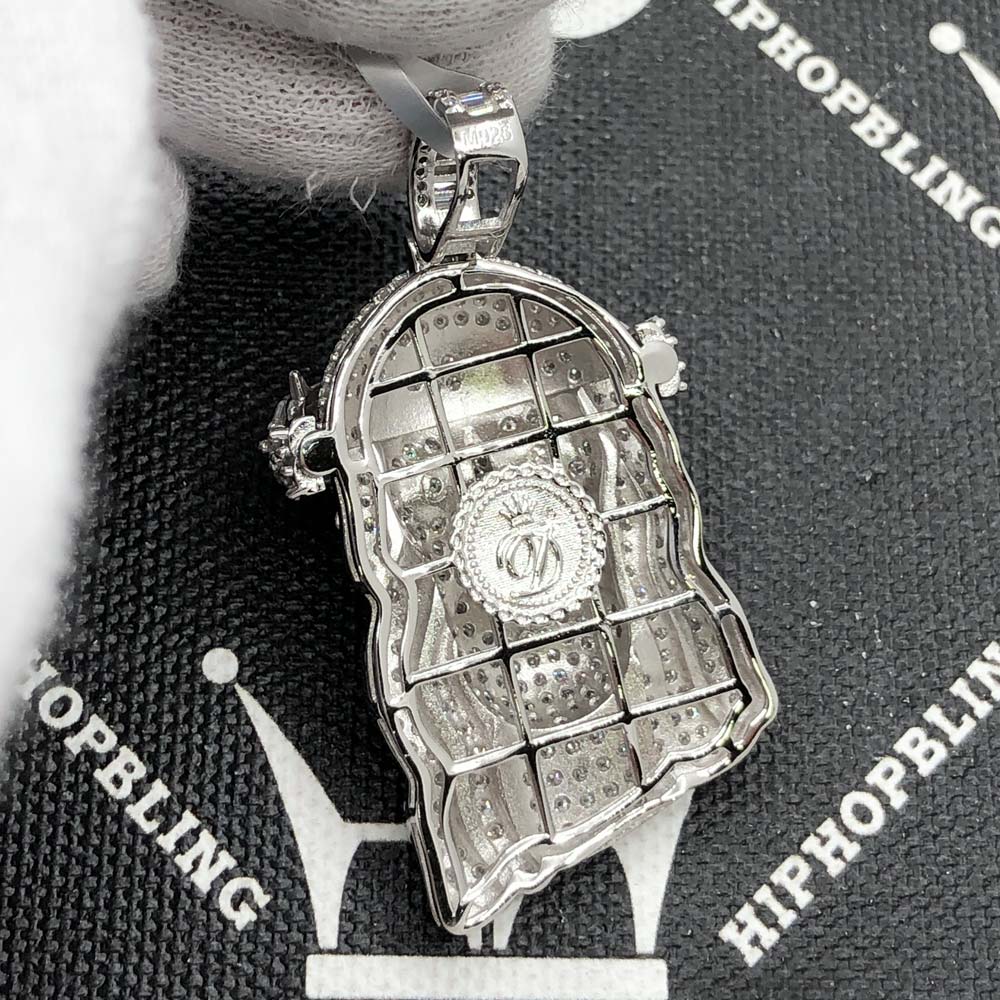Jesus Piece Baguette VVS Moissanite Pendant 4.69cttw .925 Sterling Silver HipHopBling