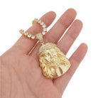Jesus Piece Detailed Pendant in White / Yellow Gold Yellow Gold HipHopBling
