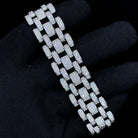 Jubilee CZ Iced Out Hip Hop Bling Bracelet White Gold 7" HipHopBling