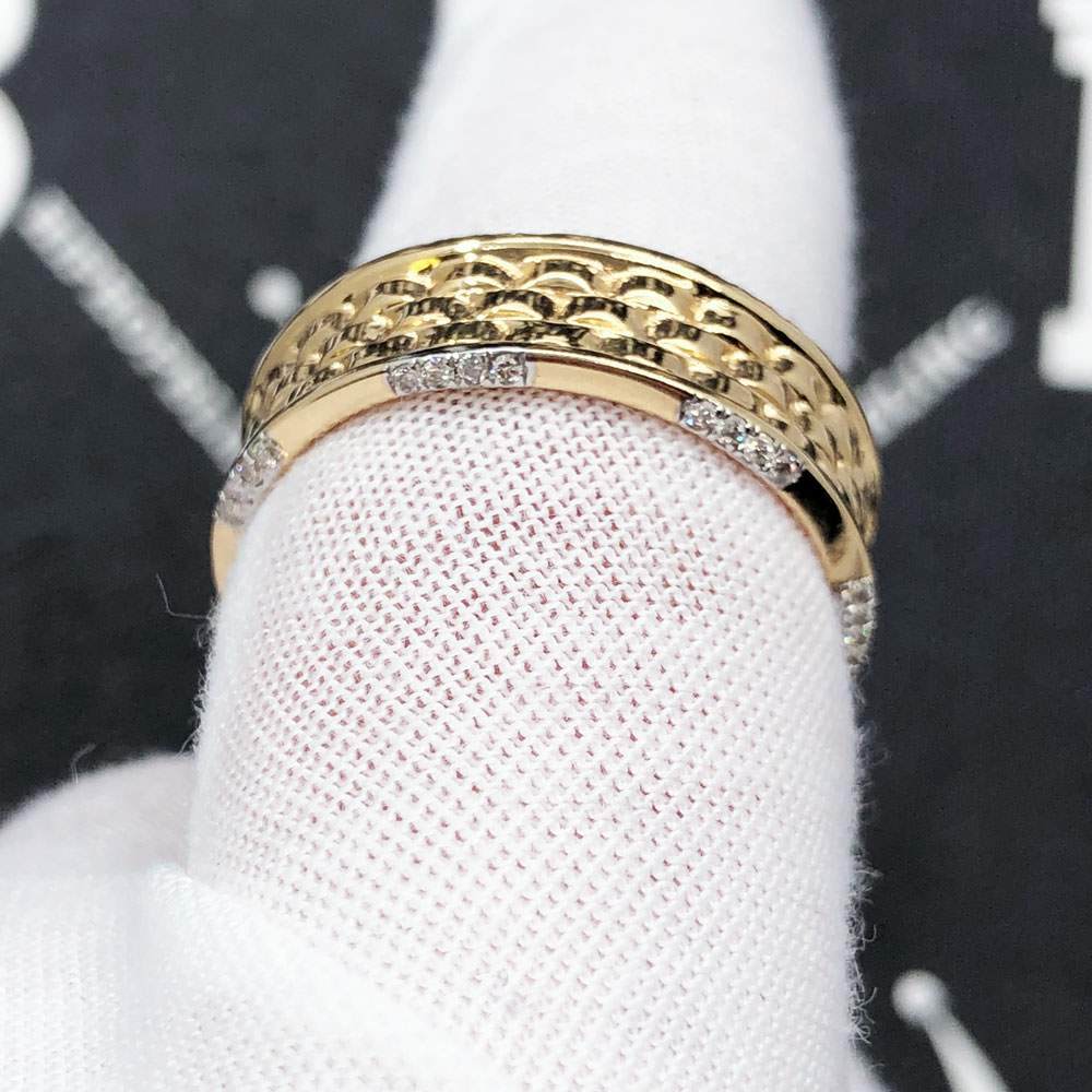 Jubilee Designer Link .34cttw Diamond 10K Yellow Gold Ring HipHopBling