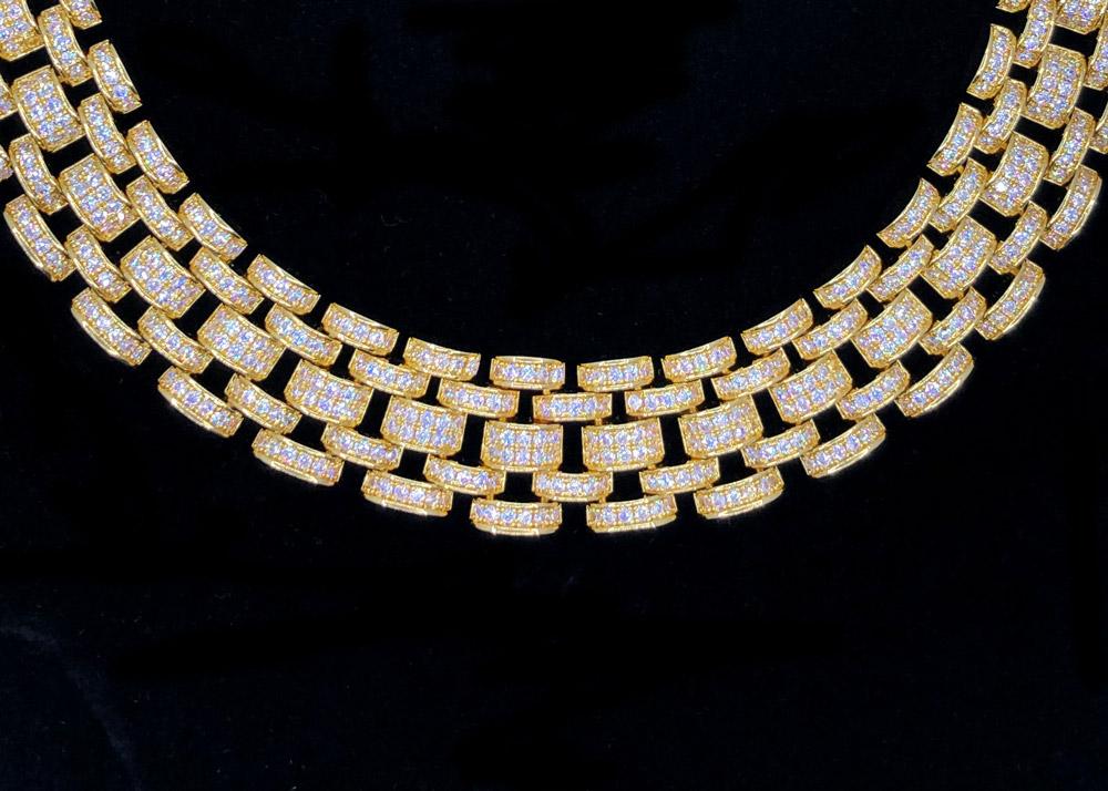 Jubilee Jumbo Hip Hop Bling Bling CZ Iced Out Chain Yellow Gold 18" HipHopBling