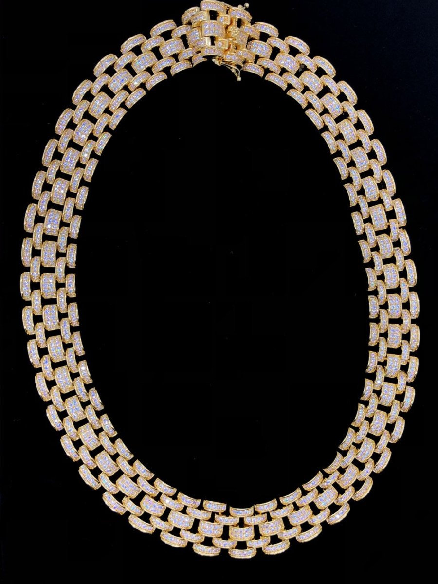 Jubilee Jumbo Hip Hop Bling Bling CZ Iced Out Chain Yellow Gold 18" HipHopBling