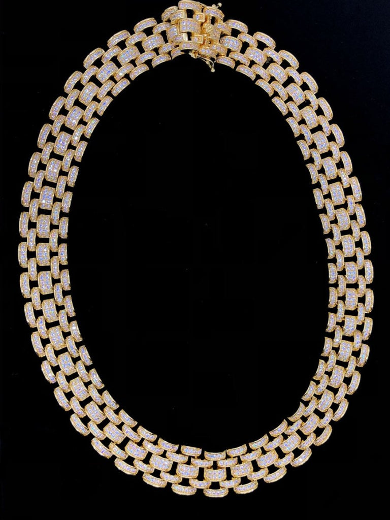 Jubilee Jumbo Hip Hop Bling Bling CZ Iced Out Chain Yellow Gold 18" HipHopBling