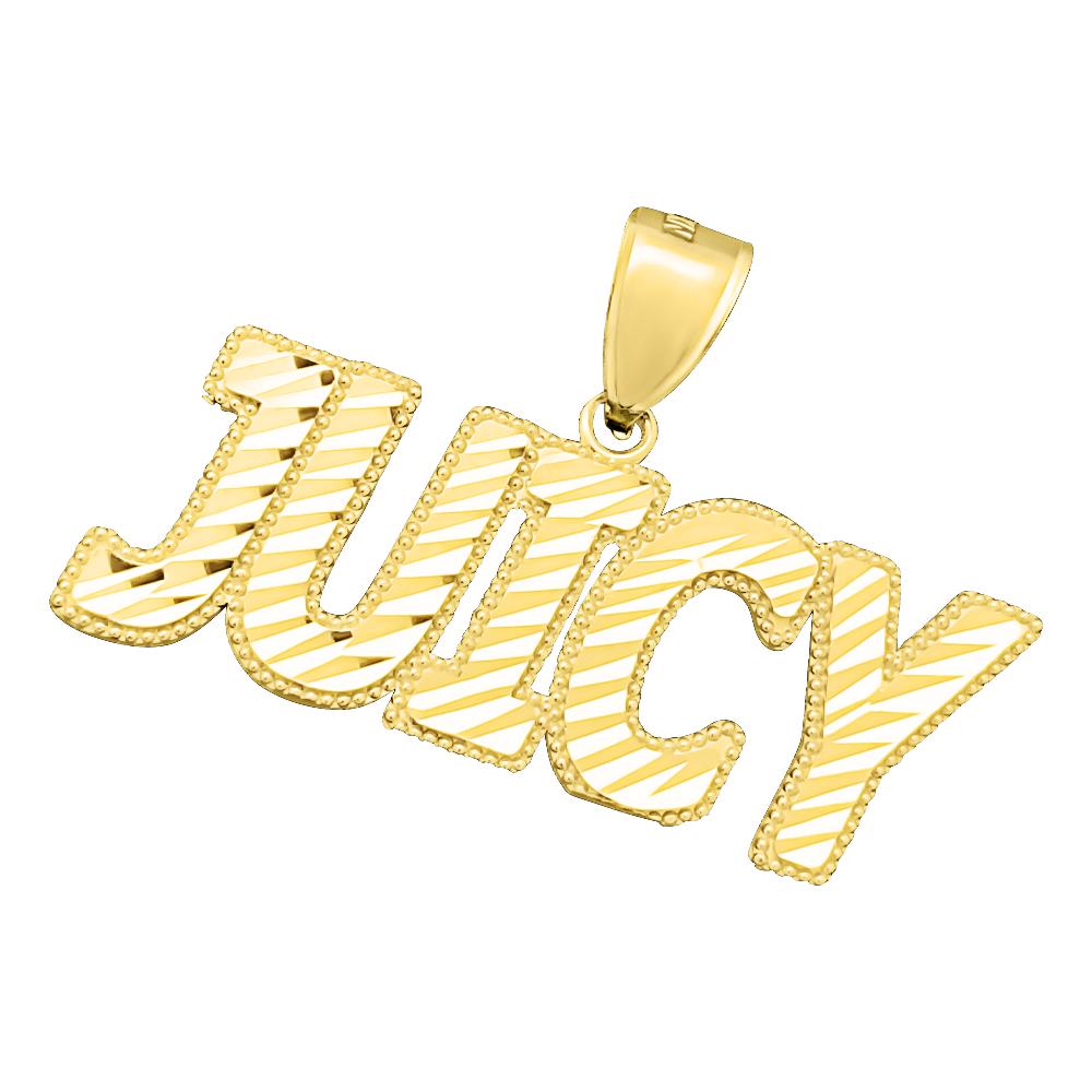 JUICY DC 10K Yellow Gold Pendant HipHopBling