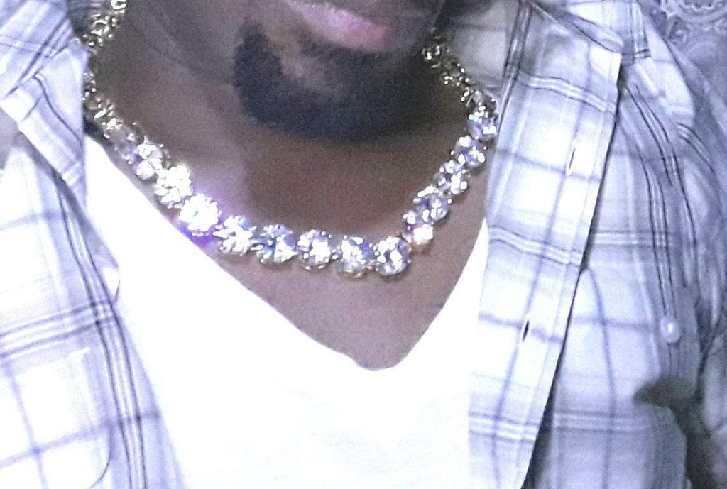 Jumbo 20MM Gold Steel CZ Tennis Chain 20" HipHopBling