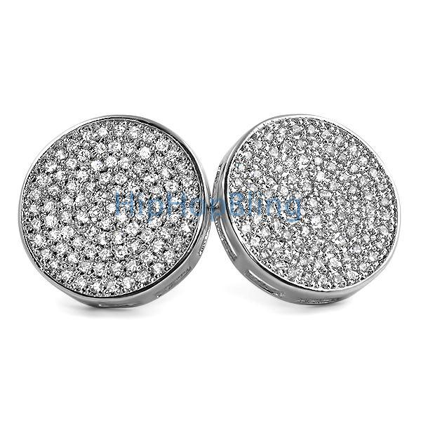 Jumbo Circle CZ Bling Bling Micro Pave Earrings HipHopBling
