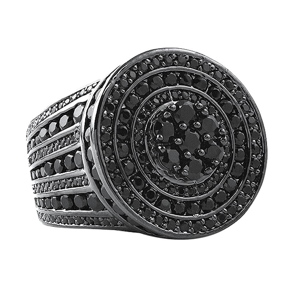 Jumbo Cluster CZ Bling Bling Ice Black Ring 7 HipHopBling