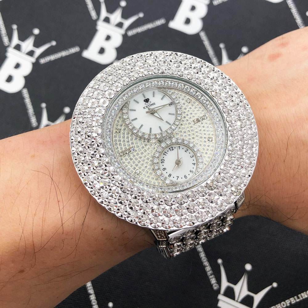 Jumbo King 2.00cttw Diamond Hip Hop IceTime Watch White Gold HipHopBling