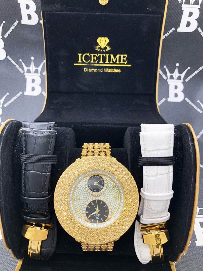Jumbo King 2.00cttw Diamond Hip Hop IceTime Watch Yellow Gold HipHopBling