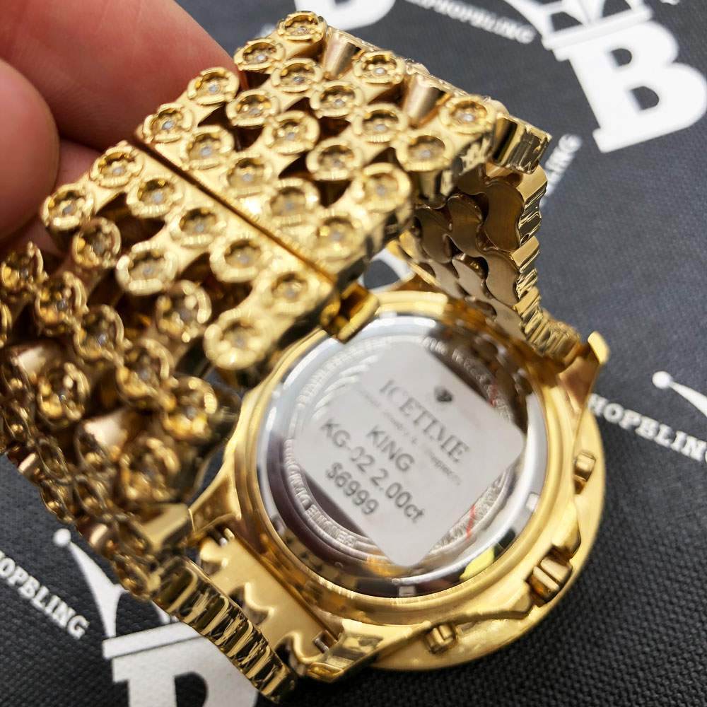 Jumbo King 2.00cttw Diamond Hip Hop IceTime Watch Yellow Gold HipHopBling