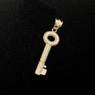 Key CZ 10K Yellow Gold Pendant HipHopBling