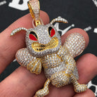 Killer Bee CZ Hip Hop Bling Bling Pendant Yellow Gold HipHopBling