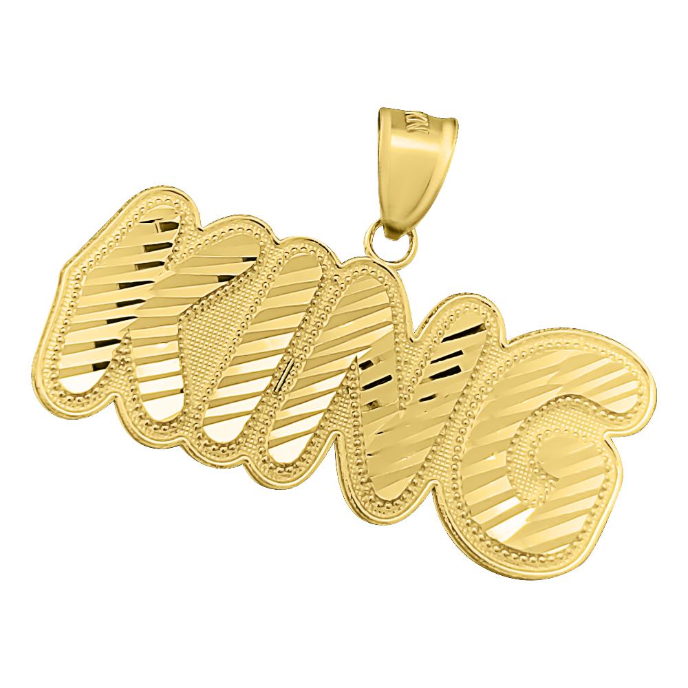 KING DC 10K Yellow Gold Pendant HipHopBling