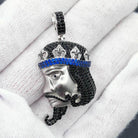 King Face Profile CZ Hip Hop Bling Bling Pendant Yellow Gold HipHopBling