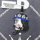 King Face Profile CZ Hip Hop Bling Bling Pendant Yellow Gold HipHopBling