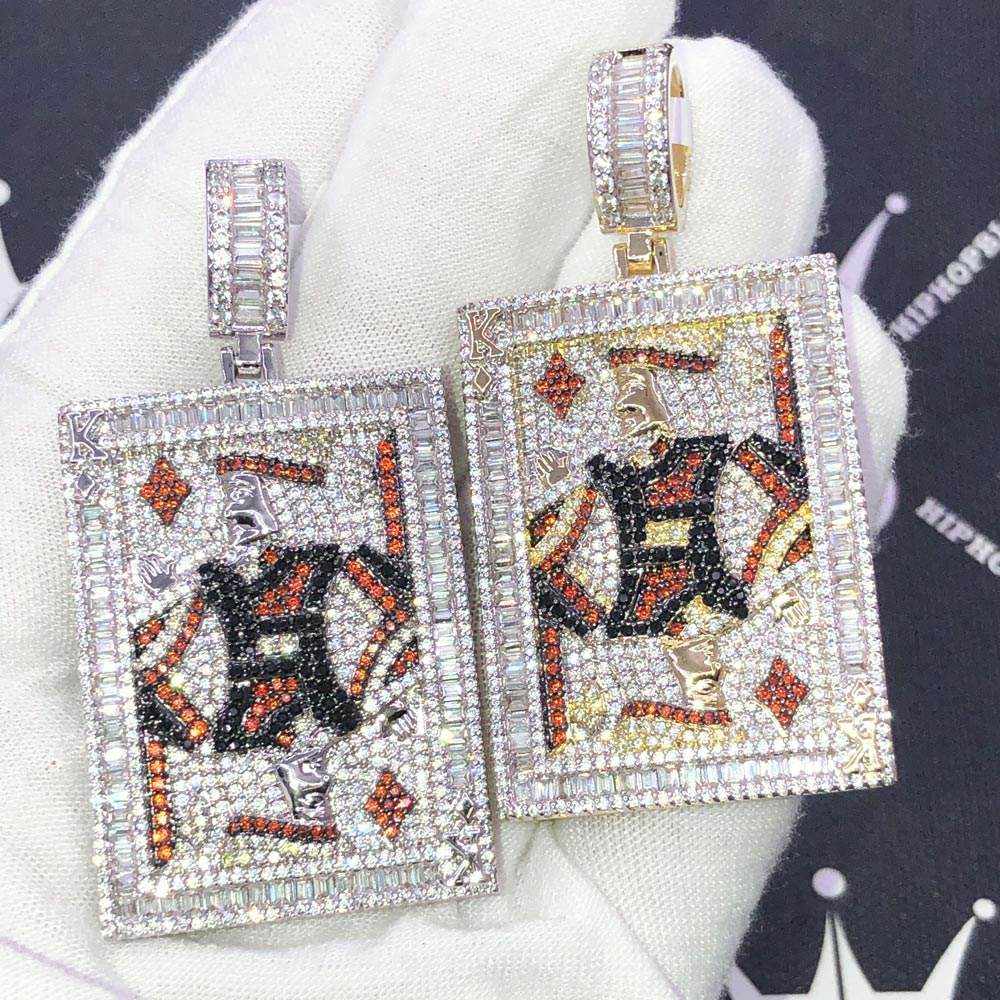 King of Diamonds CZ Hip Hop Bling Bling Pendant Yellow Gold HipHopBling