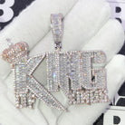 King of Kings Baguette CZ Hip Hop Iced Out Pendant Yellow Gold HipHopBling
