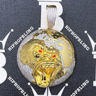 King of The World Lion CZ Hip Hop Bling Bling Pendant Yellow Gold HipHopBling