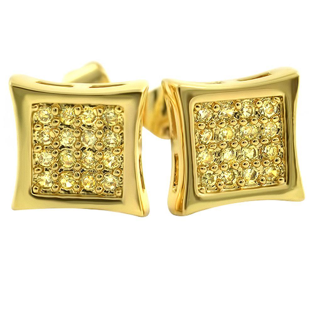 Kite 32 Stone CZ Lemonade Iced Out Earrings HipHopBling
