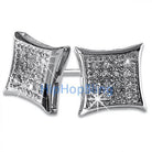 Kite 32 Stones Bling Bling CZ Micro Pave Earrings .925 Silver HipHopBling