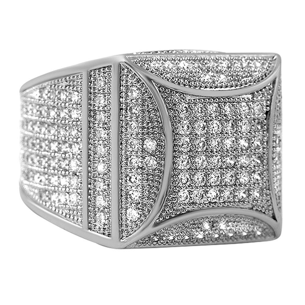 Kite Box Bling Bling Rhodium CZ Micro Pave Ring 7 HipHopBling