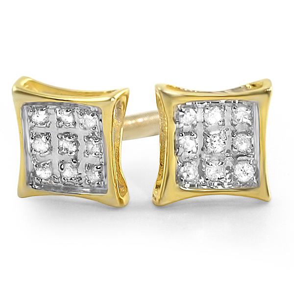 Kite Diamond Earrings in .925 Sterling Silver | 4 Sizes | 2 Colors 5MM .05 Carats Yellow Gold HipHopBling