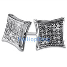Kite Medium CZ Bling Bling Micro Pave Earrings .925 Silver HipHopBling